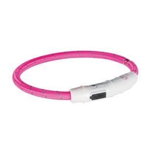 Нашийник для собак Trixie Flash USB, що світиться M-L - рожевий - masterzoo.ua