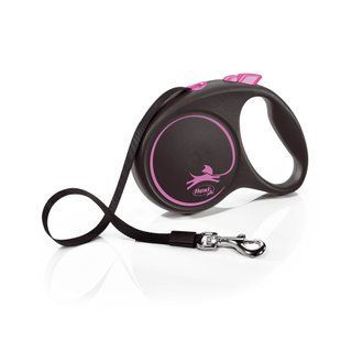 Flexi Black Design поводок-рулетка для собак L лента 5 м - розовый - masterzoo.ua