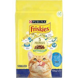 Сухий корм для котів Friskies 5 Promises Sterilized 10 кг - лосось, тунець та овочі - masterzoo.ua