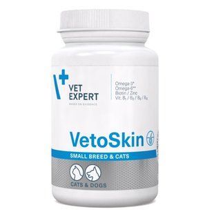 Пищевая добавка для кошек VetExpert VetoSkin Small Breed & Cats 60 шт - cts - masterzoo.ua