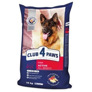 Сухой корм для собак Club 4 Paws Premium Active All Breeds Adult 14 кг - курица - masterzoo.ua