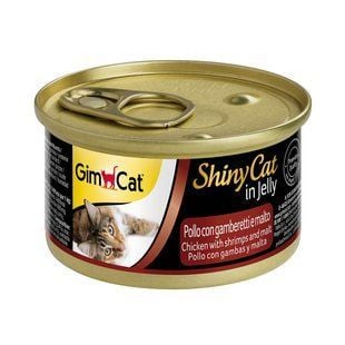 Влажный корм для кошек GimCat Shiny Cat 70 г - курица, креветки и солод - masterzoo.ua
