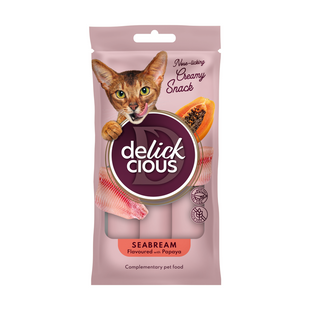 Ласощі для котів Delickcious Creamy Snack 60 г - дорадо та папая - masterzoo.ua