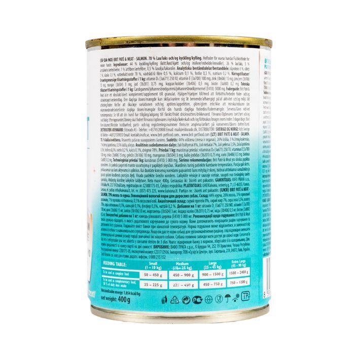 Влажный корм для собак Brit Care Pate and Meat 400 г - лосось - masterzoo.ua
