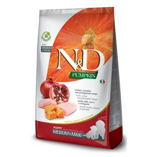 Cухой корм для щенков Farmina N&D Pumpkin Grain Free Puppy Medium Maxi 2,5 кг - курица, тыква и гранат - masterzoo.ua