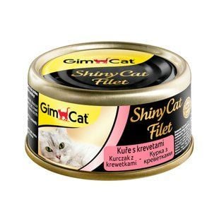 Влажный корм для кошек GimCat Shiny Cat Filet 70 г - курица и креветки - masterzoo.ua
