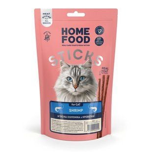 Ласощі для котів Home Food М'ясна соломка 40 г - креветка - masterzoo.ua