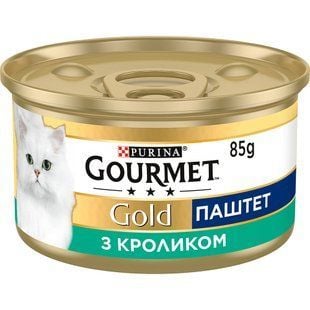 Вологий корм для котів Gourmet Gold 85 г - кролик - masterzoo.ua