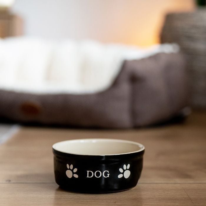 Миска керамічна для собак Nobby Dog 240 мл - чорно-бежевий - masterzoo.ua
