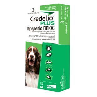 Таблетки для собак Elanco Credelio Plus від 11 до 22 кг, 3 шт - masterzoo.ua