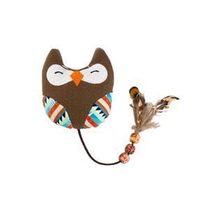 Игрушка для кошек Pet Fun Сова с перьями 8,5х9,5 см - masterzoo.ua