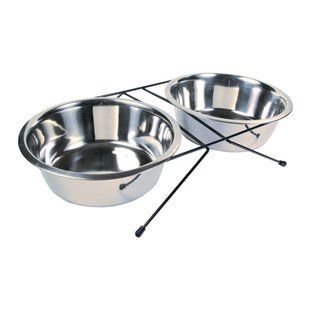 Миски металлические на подставке Trixie &laquo;Eat on Feet&raquo; 2 x 2,8 л / 24 см - masterzoo.ua