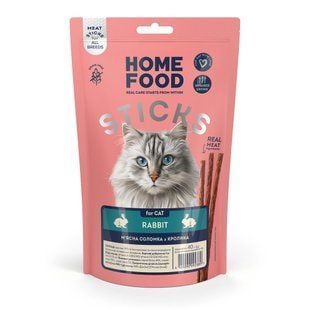 Ласощі для котів Home Food М'ясна соломка 40 г - кролик - masterzoo.ua