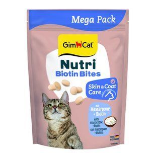 GimCat Nutri Biotin Bites витамины для кошек 425 г - маскарпоне и биотин - masterzoo.ua