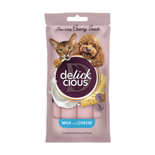 Ласощі для котів Delickcious Creamy Snack 60 г - молоко та сир - masterzoo.ua