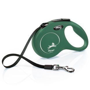 Поводок-рулетка для собак Flexi New Classic S лента 5 м - зеленый - masterzoo.ua