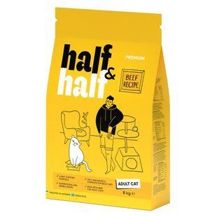 Сухой корм для кошек Half&Half Adult 8 кг - говядина - masterzoo.ua