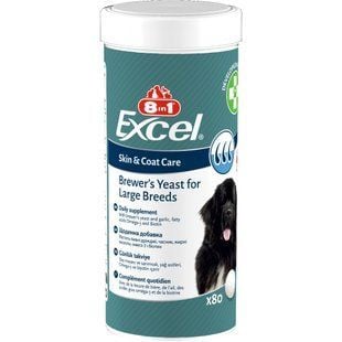8in1 Excel Brewer's Yeast For Large Breeds Skin and Coat Care витамины для собак 80 шт - masterzoo.ua