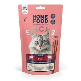 Ласощі для котів Home Food М'ясна соломка 40 г - яловичина - masterzoo.ua