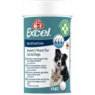 8in1 Excel Brewer's Yeast Skin and Coat Care витамины для собак 140 шт - masterzoo.ua