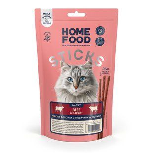 Ласощі для котів Home Food М'ясна соломка 40 г - яловичина та морква - masterzoo.ua