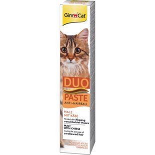 Лакомство для кошек GimCat Duo Paste Anti-hairboll 50 г - сыр - masterzoo.ua