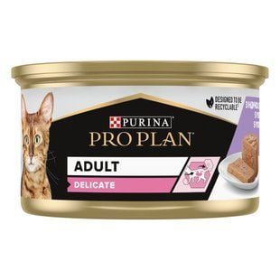 Влажный корм для кошек Pro Plan Adult Delicate 85 г - индейка - masterzoo.ua