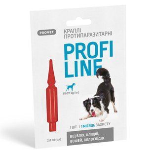Краплі на холку для собак PROVET Profiline від 10 до 20 кг, 1 шт - masterzoo.ua