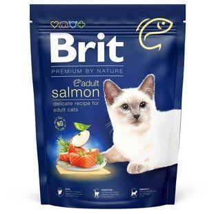 Сухой корм для кошек Brit Premium by Nature Adult 300 г - лосось - masterzoo.ua