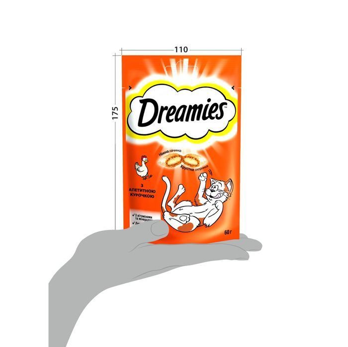 Лакомство для кошек Dreamies 60 г - курица - masterzoo.ua
