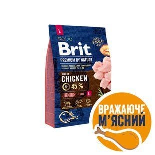 Cухой корм для щенков Brit Premium Dog Junior L 3 кг &ndash; курица - masterzoo.ua