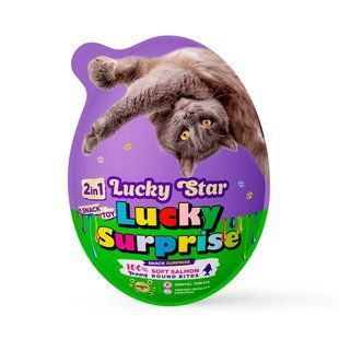Яйце-сюрприз&nbsp;для котів Lucky&nbsp;Star Ласощі + Іграшка 20 г - лосось - masterzoo.ua
