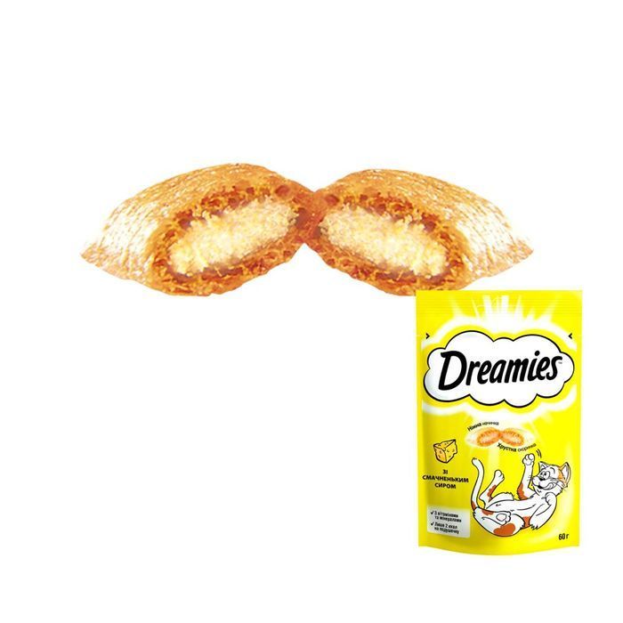 Лакомство для кошек Dreamies 60 г - сыр - masterzoo.ua
