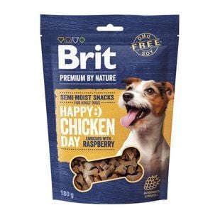 Лакомство для собак Brit Premium by Nature Semi-moist Snacks 180 г - курица и малина - masterzoo.ua