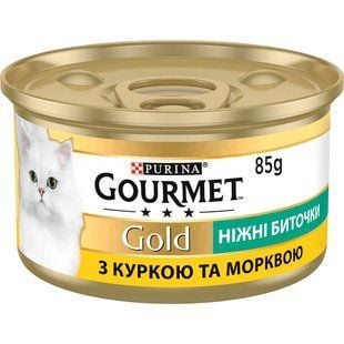Вологий корм для котів Gourmet Gold 85 г - курка та морква - masterzoo.ua