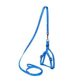 Шлея с поводком для кошек COLLAR нейлон XXS - голубая - masterzoo.ua