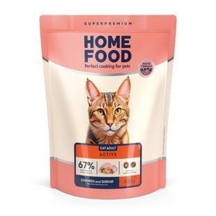 Сухой корм для кошек Home Food Active Adult 400 г - курица и креветки - masterzoo.ua