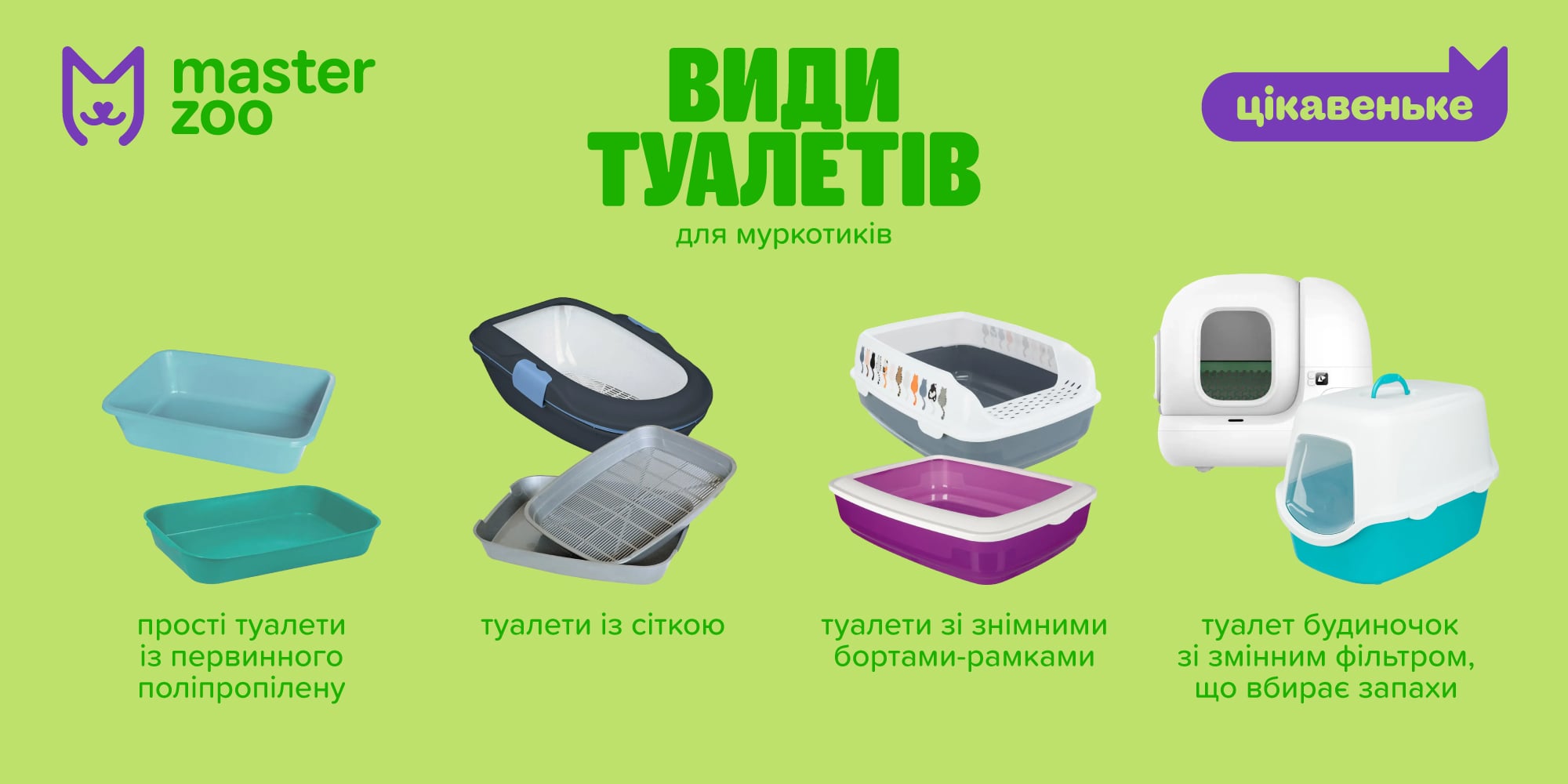 Інфографіка туалети для кота |  MasterZoo